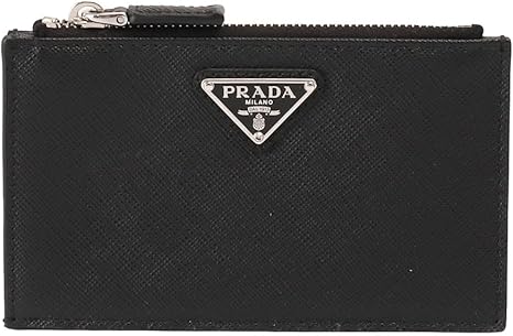【美品】PRADAコインケース 三角プレートサフィアーノブラック プラダ コインケース（小銭入れ） 財布 メンズ サフィアーノ